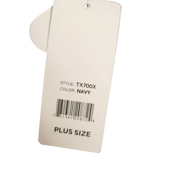 *5 for $25* Sofra NWT One Size Plus Size Navy Fleece Semaless Leggings - Picture 6 of 9